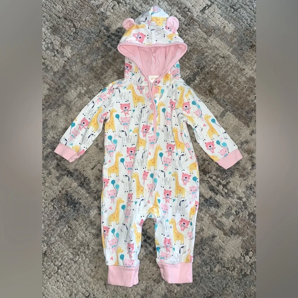 Gymboree Pink Animal Print One Piece size 3-6 months